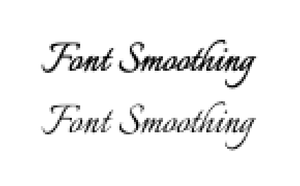 Слова Font Smoothing, менее чёткие: сверху без сглаживания, внизу со сглаживанием.