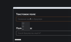 Интерфейс увеличен на 210%. Поля и подписи к ним стали больше и перестроились друг под друга. Выпадающий список остался небольшим на фоне других элементов.