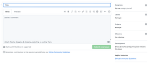 Редактирование нового ишью. Описание выше.