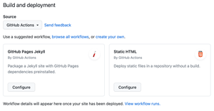 Работа GitHub Pages с помощью GitHub Actions.